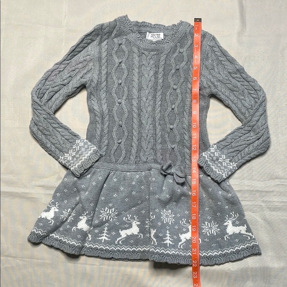MISS MONA MOUSE Gray Knit Kids Dress - Picture 3 of 9
